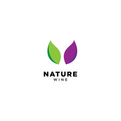 Nature Wine Logo Design Vector