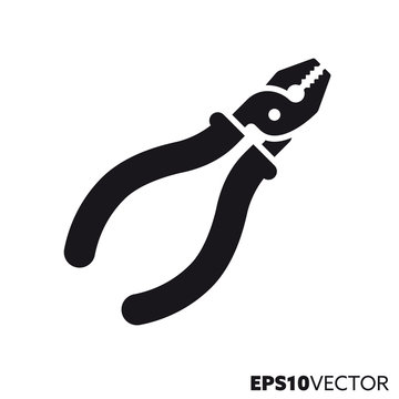 Slip-joint pliers vector glyph icon