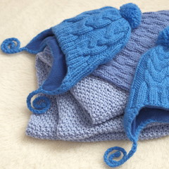 Close shot of cold weather winter handmade knitting clothes