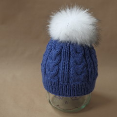 Close shot of cold weather winter handmade knitting clothes