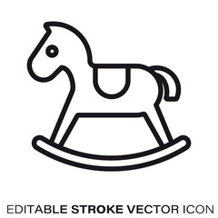 Rocking horse vector line icon