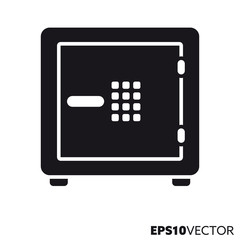 Safe with keypad vector glyph icon