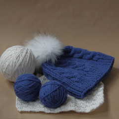 Fototapeta na wymiar Close shot of cold weather winter handmade knitting clothes