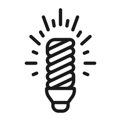 glowing lightbulb - minimal line web icon. simple vector illustration. concept for infographic, website or app.