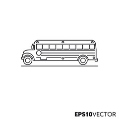 School bus vector line icon