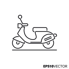 Motor scooter vector line icon