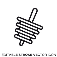 Spinning top vector line icon