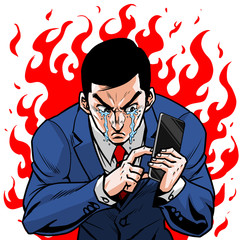 スマホ操作ビジネスマン