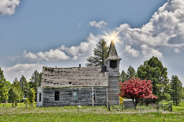 The congregation has left town and church in ruins