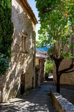 View on traditional and medieval houses in Provence, South of France, vacation and tourist destination