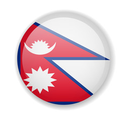 Nepal flag round bright icon on a white background