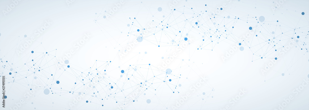 Aufkleber Template for science and technology presentation. Plexus style background.