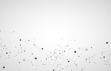 Template for science and technology presentation. Plexus style background.