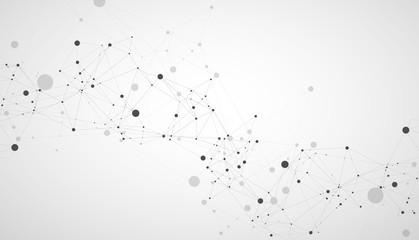 Template for science and technology presentation. Plexus style background.