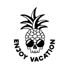 Pineapple skull with sunglasses