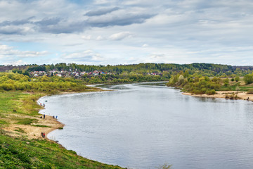 Fototapeta na wymiar Oka river in Tarusa, Russia