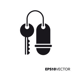 Hotel key vector glyph icon