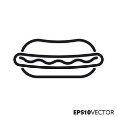 Hot dog vector line icon