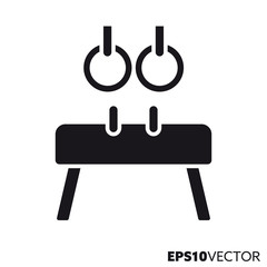 Gymnastics rings and pommel horse vector glyph icon