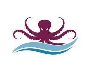 octopus icon logo vector illustration design