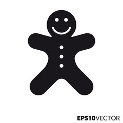 Gingerbread man vector glyph icon