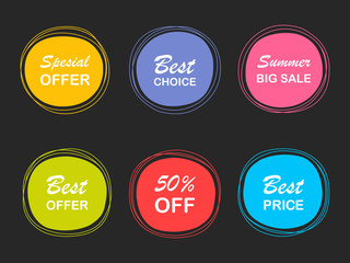 Super set of colorful labels for greetings and promotion. Premium Quality Guarantee, Bestseller, Best Choice, Sale, Special Offer. Banners and sticker