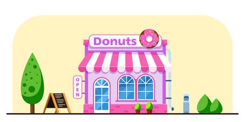 Donuts shop building