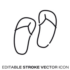 Flip-flops vector line icon