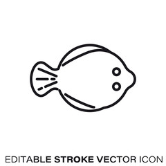 Flatfish vector line icon