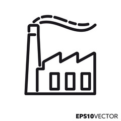factory vector line icon