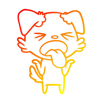recommend clip art: warm gradient line drawing cartoon disgusted dog shrugging shoulders