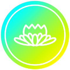 lotus flower circular in cold gradient spectrum