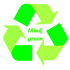 Obraz premium Think green - Vector illustration design for banner, t shirt graphics, fashion prints, slogan tees, stickers, cards, posters and other creative uses