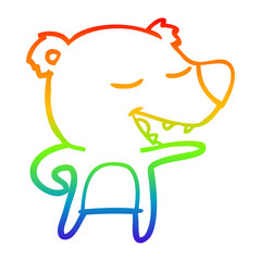 rainbow gradient line drawing cartoon polar bear