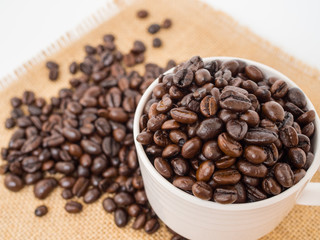 coffee beans in a cup