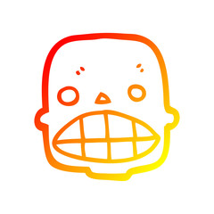 warm gradient line drawing cartoon skull