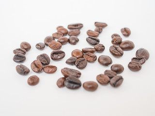 dollar sign made of coffee beans isolated on white