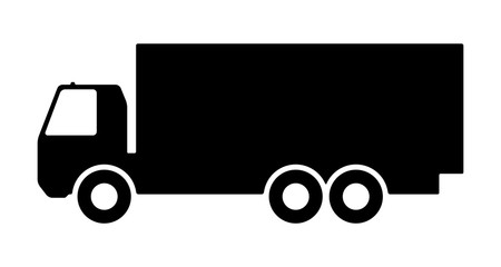 Silhouette of a truck on a white background.