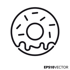 Sprinkle donut vector line icon