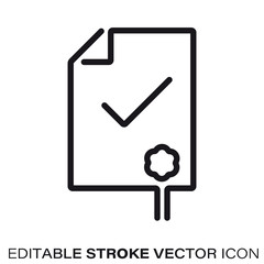 Diploma vector line icon