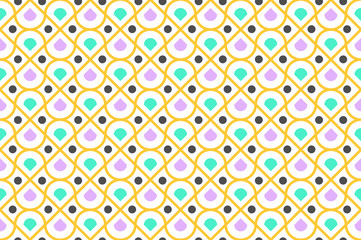 Seamless pattern of colorful geometric and circle modern on white background - Vector illustration