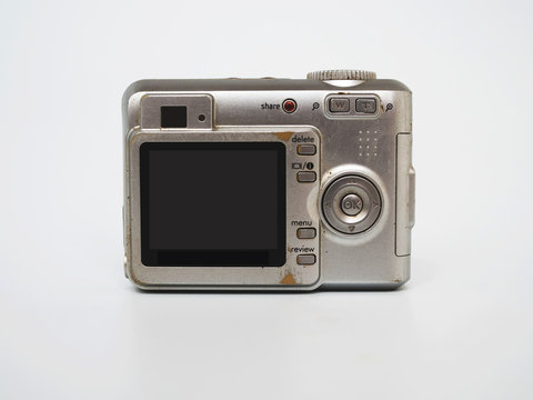 old camera isolated on white background