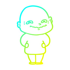 cold gradient line drawing cartoon creepy guy