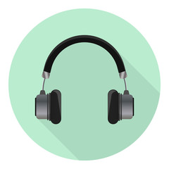 flat icon of modern tech wireless headphone