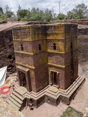 Church of St. George, is carved into the rock, Lalibela, Ethiopia