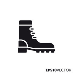 hiking boot vector glyph icon