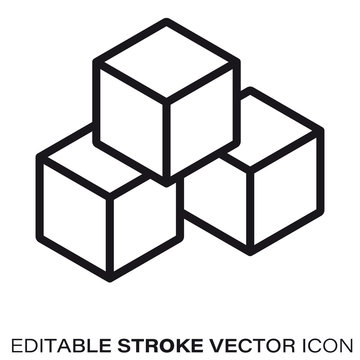 Building blocks vector line icon