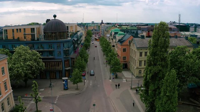Karlstad City Sweden Fly Over Aerial