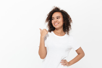 Portrait of a pretty cheerful casual african girl