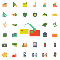Transfer from card to card icon. Universal set of banking for website design and development, app development